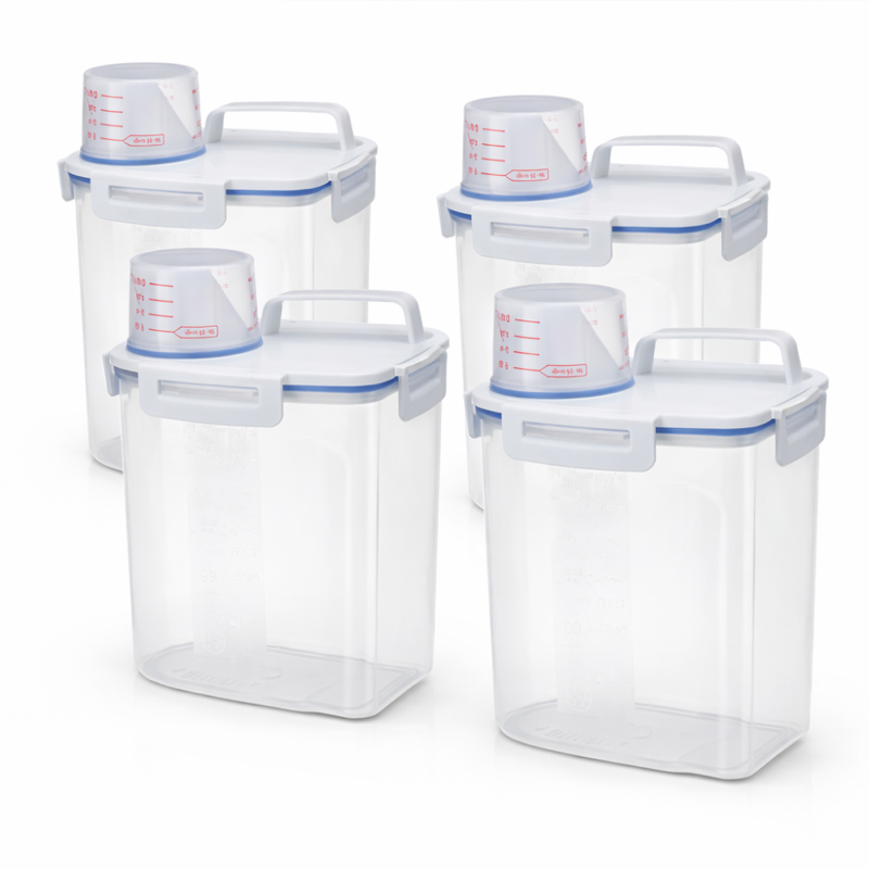 Kit 2 Potes Herméticos 1,5L com Medidor Detalhe 1
